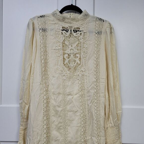 Free People Nwot Vienna crochet trim mini dress, medium - Picture 3 of 11